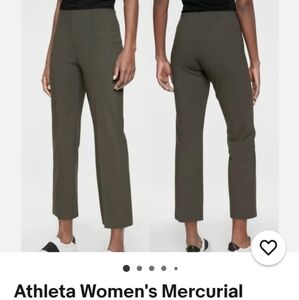 Athleta Mercurial Crop Flare Pull on Gray Pleated Stretch Pants Small